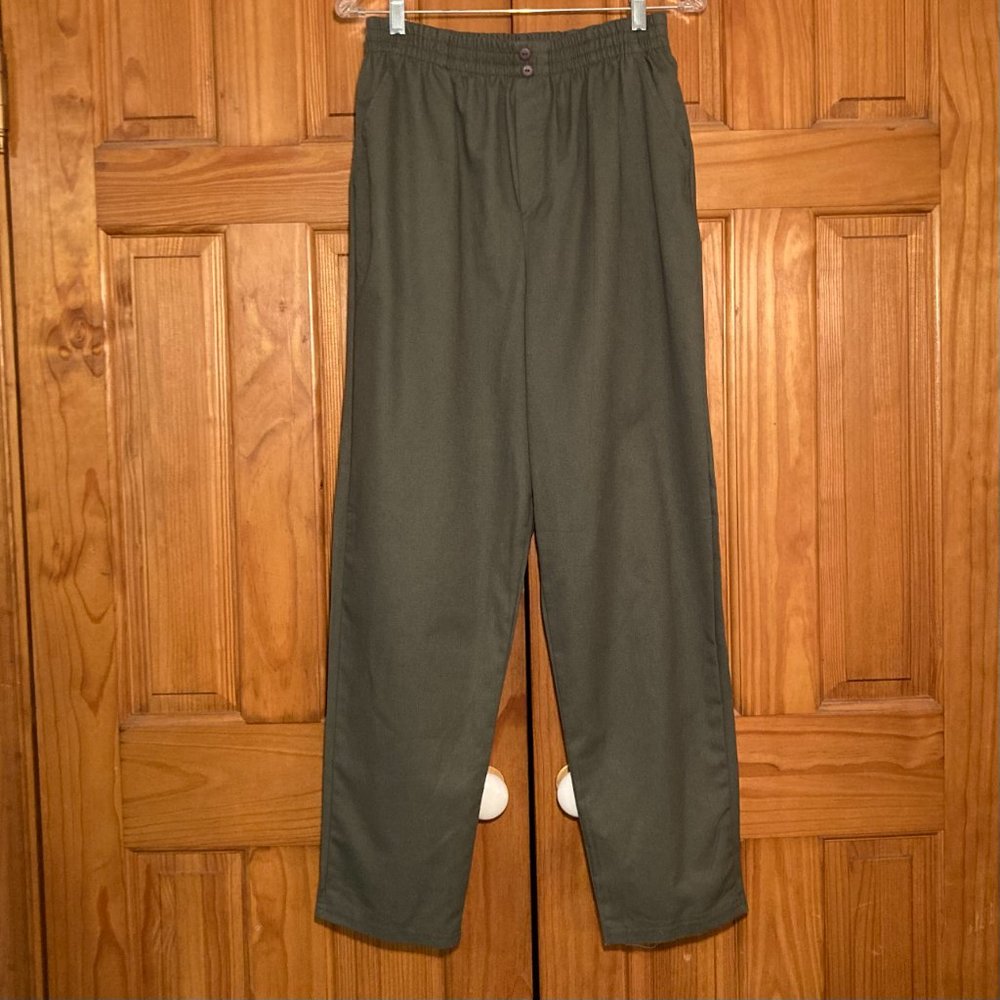 NWOT Bobbie Brooks Vintage 90s Pants Pull On Elastic Waist Green Women's Size 14